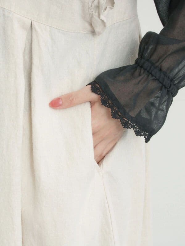 サマンサモスモス【Cross×Linen】肩フリル前後2WAYジャンパースカート