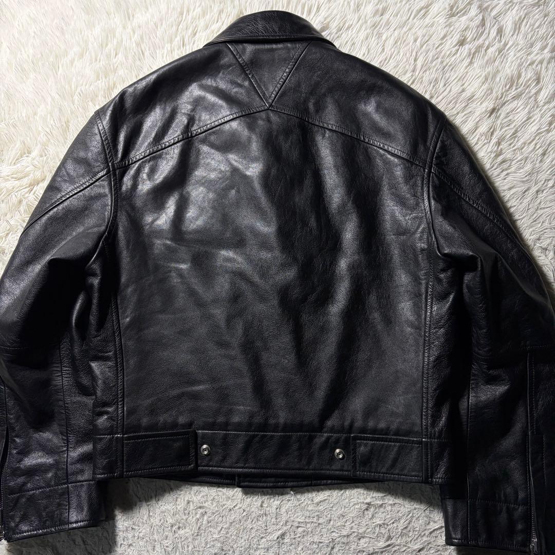 定価75万円/美品■2024AW ボッテガヴェネタ　レザージャケット　黒　48