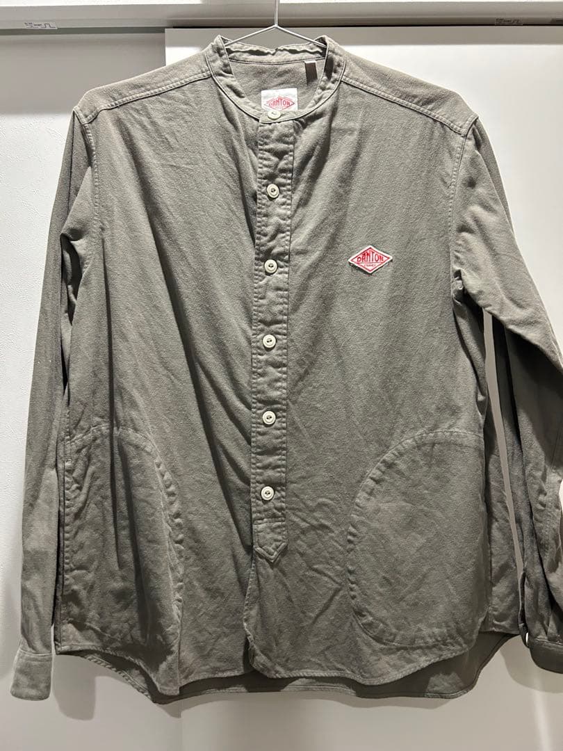DANTON ダントンオリーブ長袖シャツ 38