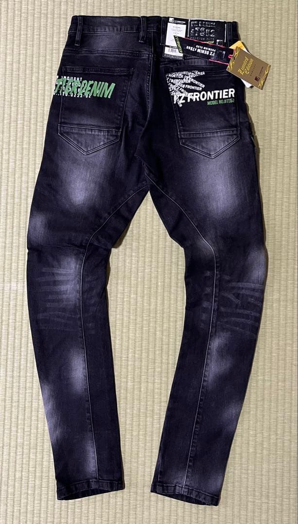 アイズフロンティア７３５０ＳデニムＧＳ寸カーゴパンツ７6cm上下組ブラック