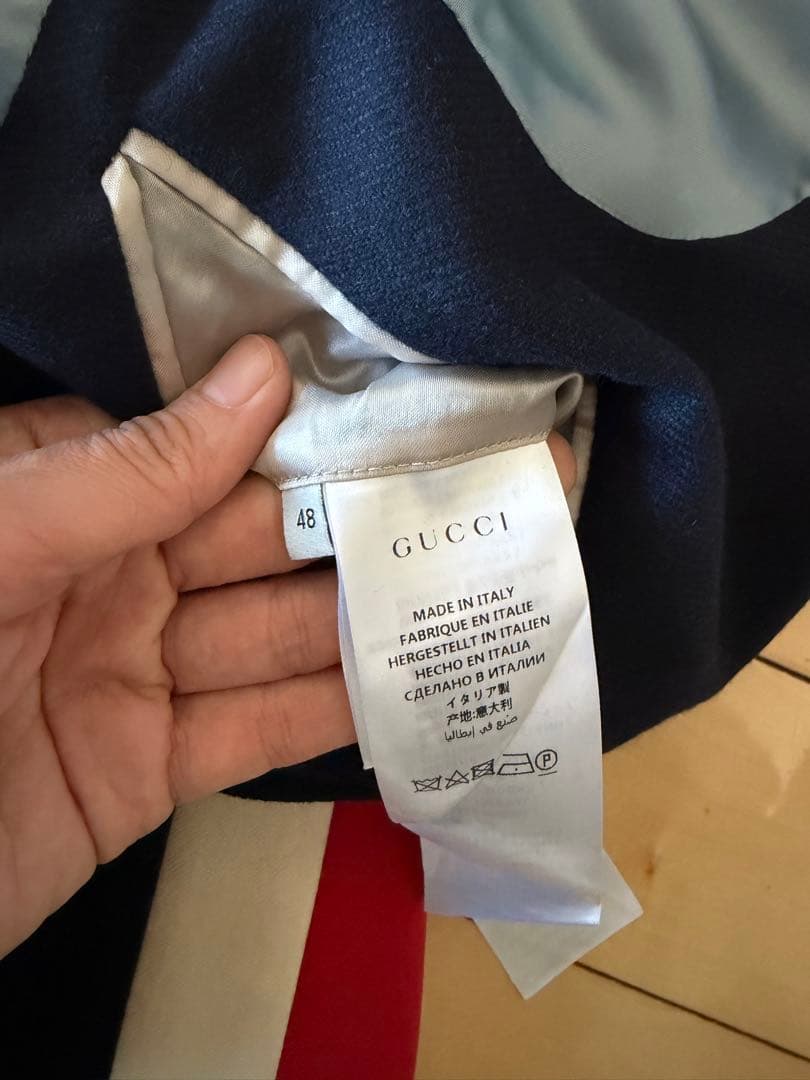 GUCCI グッチ ネイビー ブレザー　 カシミヤ