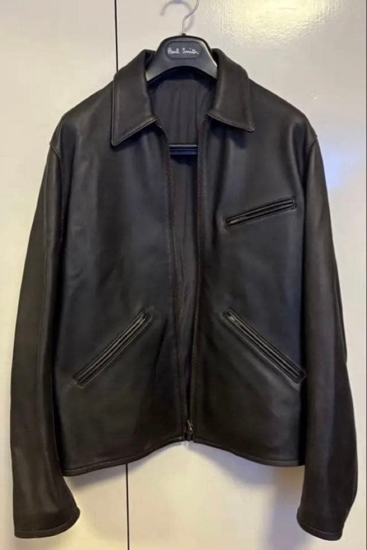 【未使用・Lサイズ】VINTAGE WASHED LEATHER ZIP