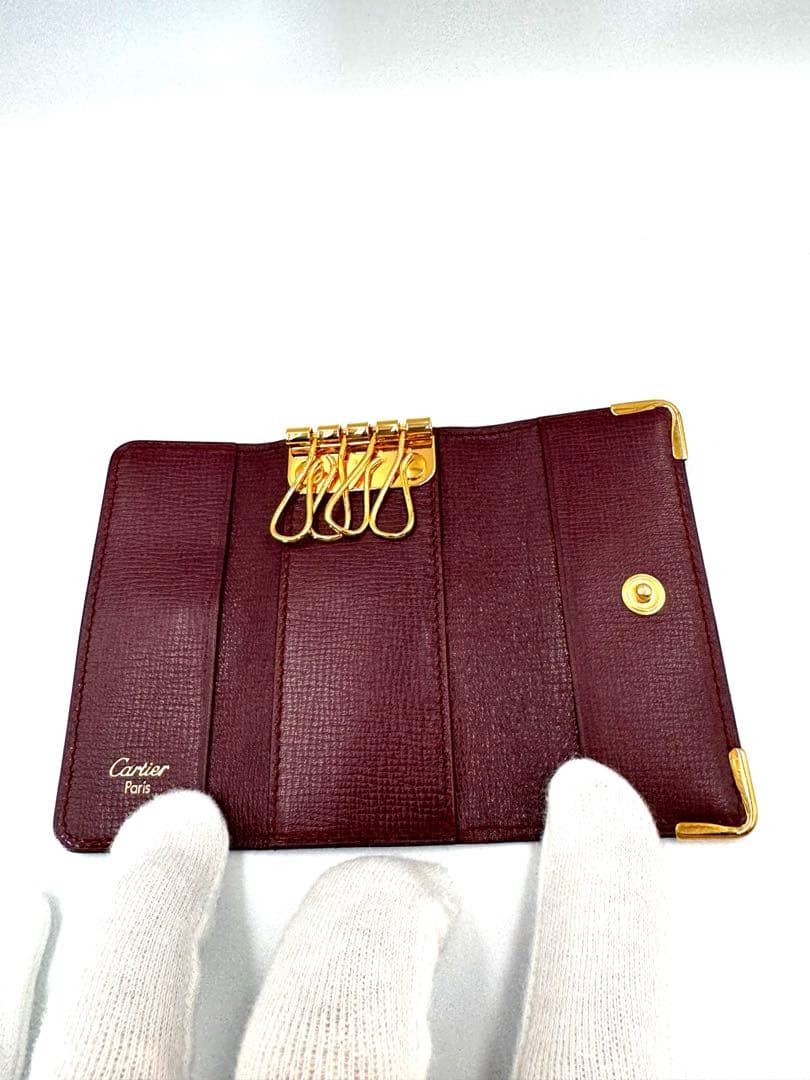 【美品】 Cartier カルティエ 4連キーケース ボルドー