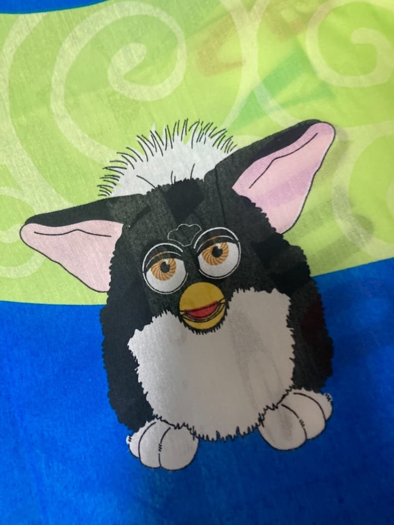 90sファービーfurbyシーツusedシーツ　ビンテージ　アメキャラ　キャラ