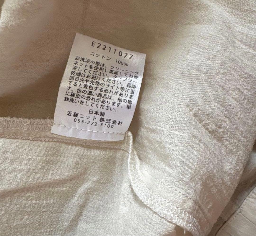 evam eva コットン　ジョーゼット　ワンピース　アンティークホワイト
