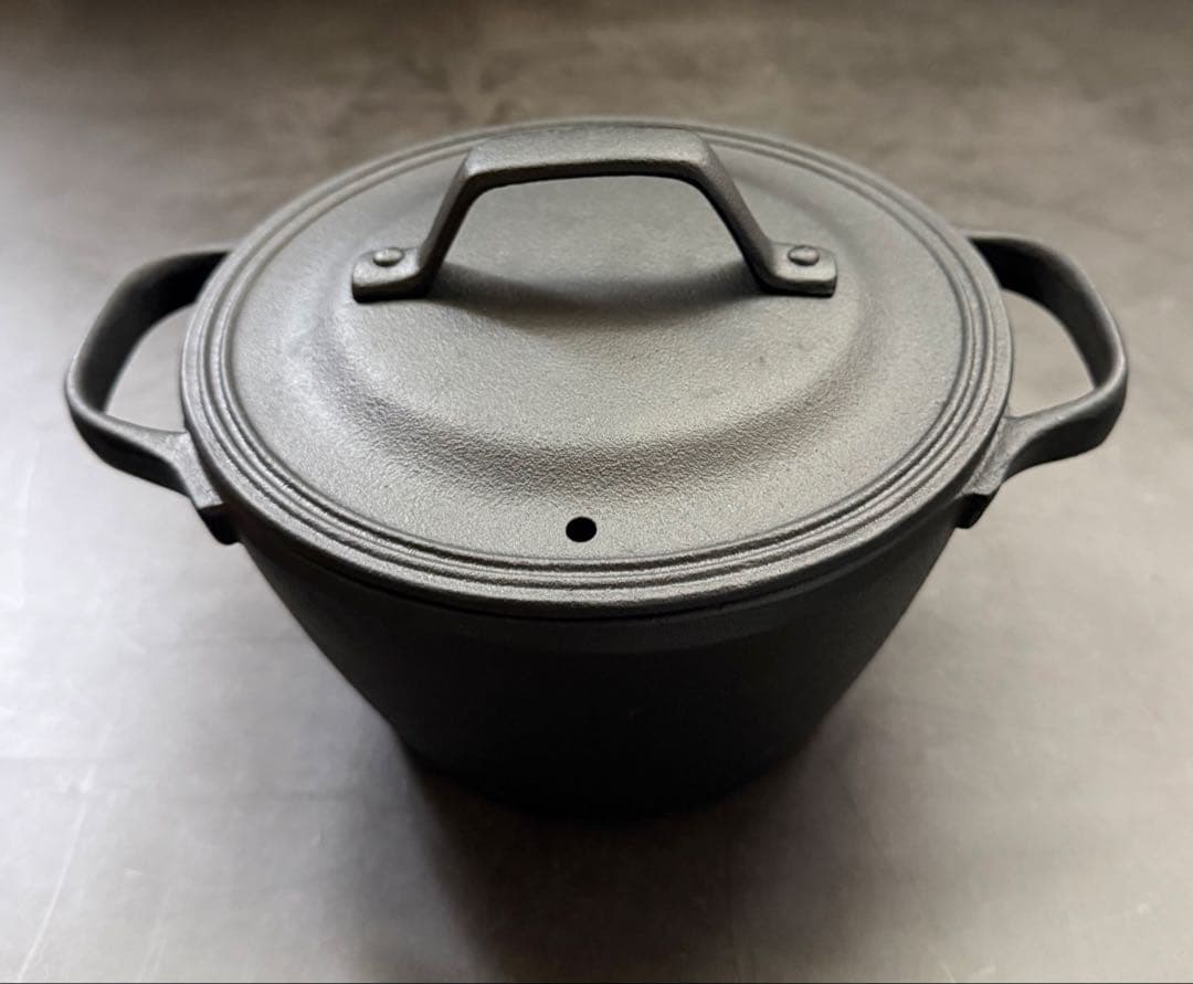【未使用】 南部鉄器　盛栄堂　クックトップ　両手鍋　蓋付き　深型