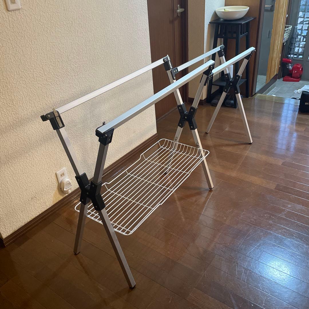 Coleman アルミテーブル 長方形 収納棚付き