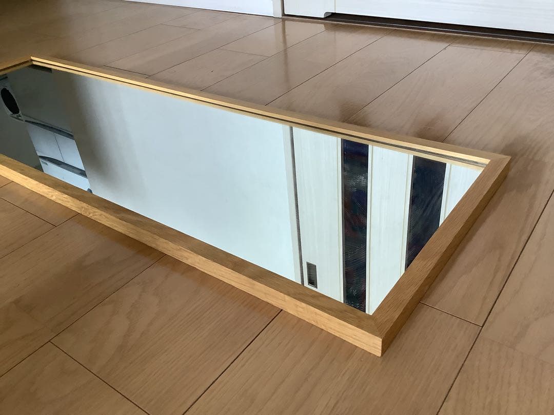 無印良品　壁に付けられる家具ミラー オーク材 中