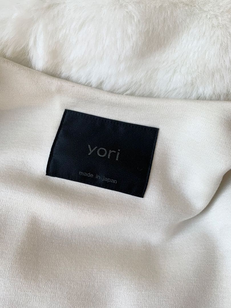 yori バイカラーロングジレ　ホワイト×グレー　美品