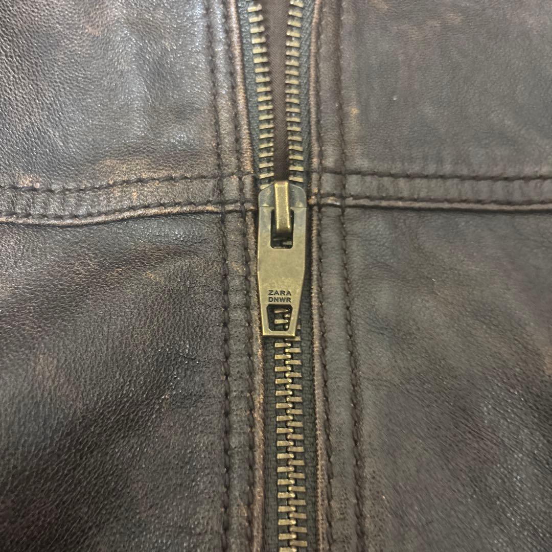 ZARA ブラウンレザージャケット　L