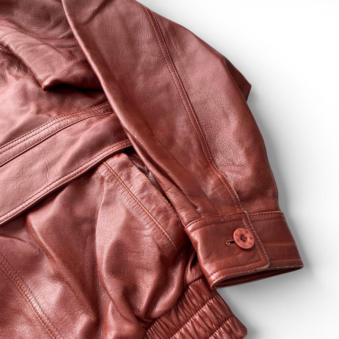 BALMAIN バルマン ラムレザー ラムレザージャケット ブルゾン 赤茶