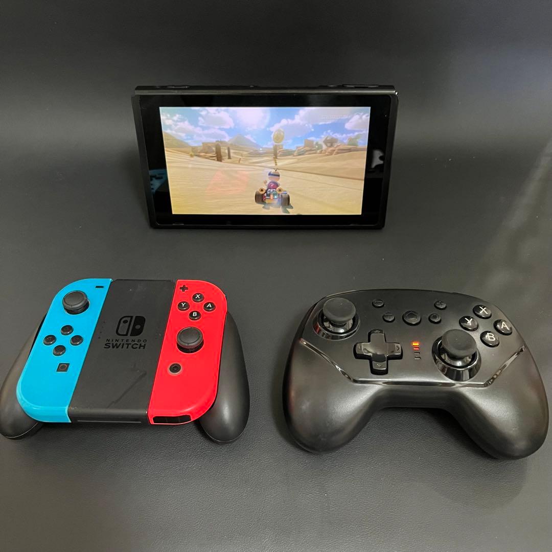 【新品スティック交換済/追加コントローラー付き/未対策機】Switch 赤青