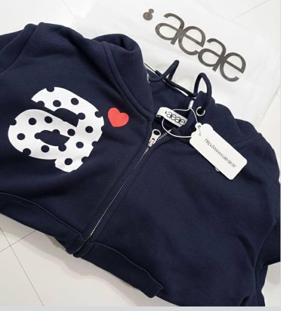 aeaeクロップドパーカー ネイビー レディース Mサイズ
