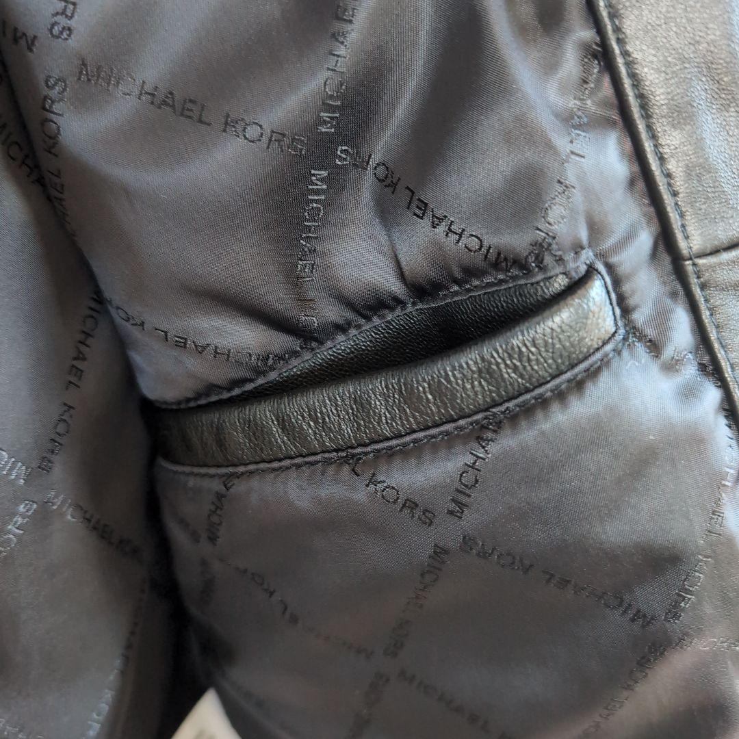 「龍」 MICHAEL KORS ブラックレザージャケット XS