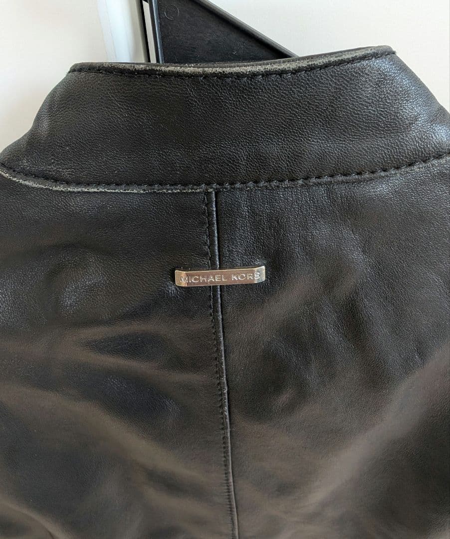 「龍」 MICHAEL KORS ブラックレザージャケット XS
