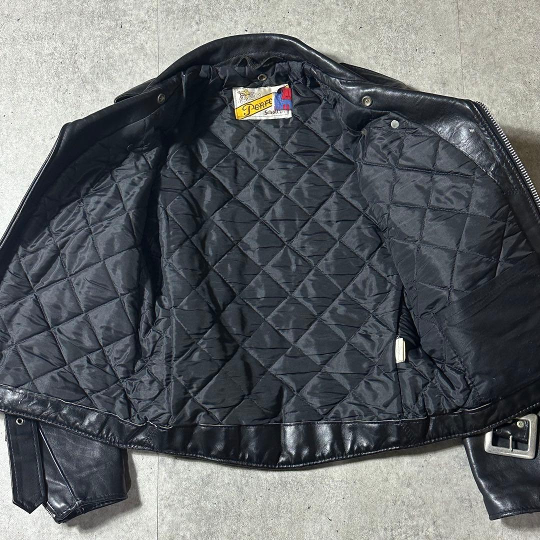80s Schott 618 36 ステアハイド ダブルライダース 黒