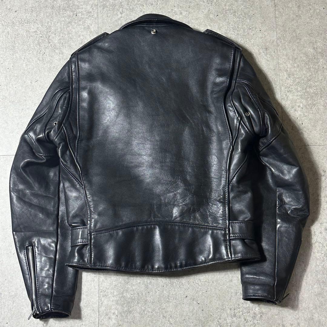 80s Schott 618 36 ステアハイド ダブルライダース 黒