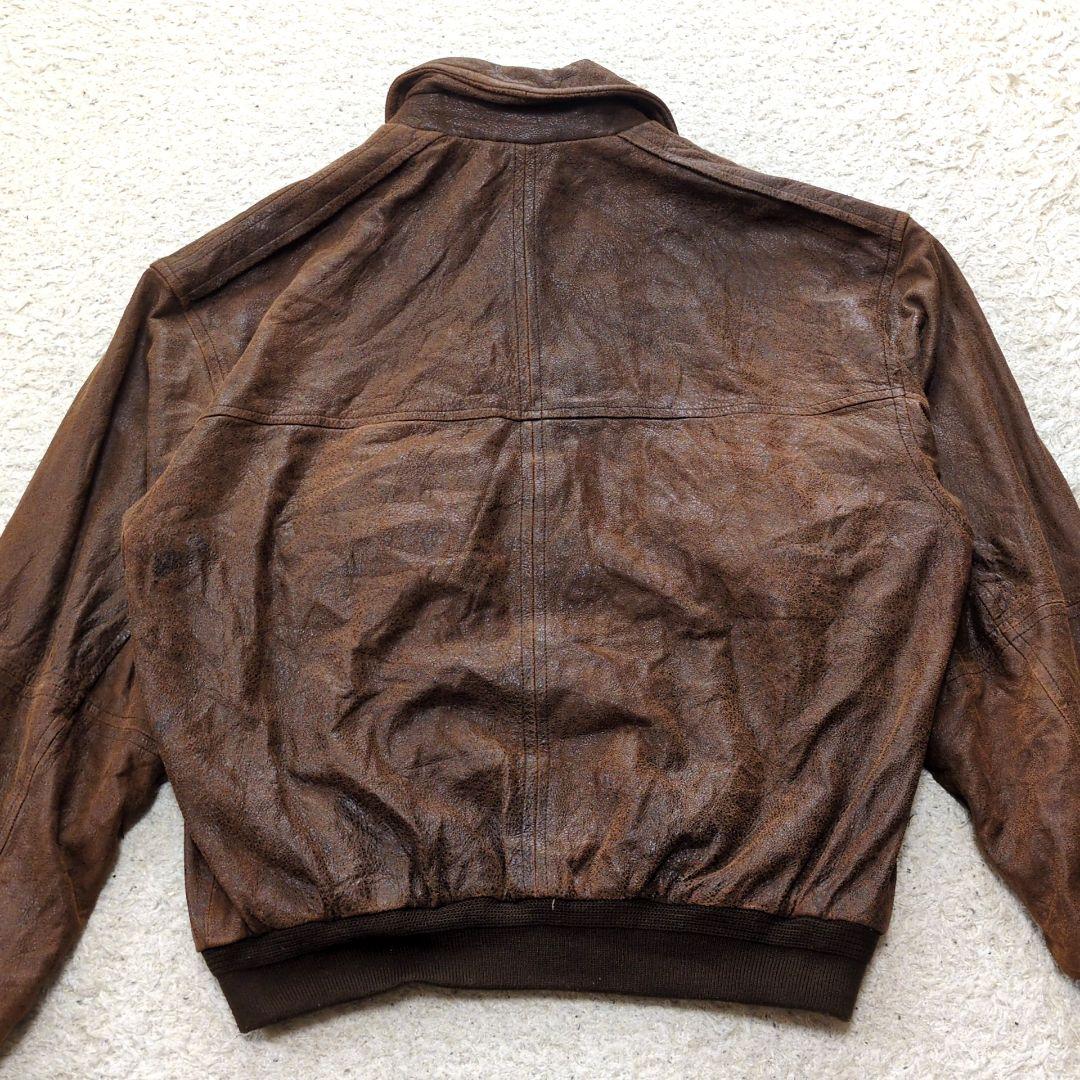 値下げ中2-55 90s古着VINTAGEレザージャケット　CAMEL