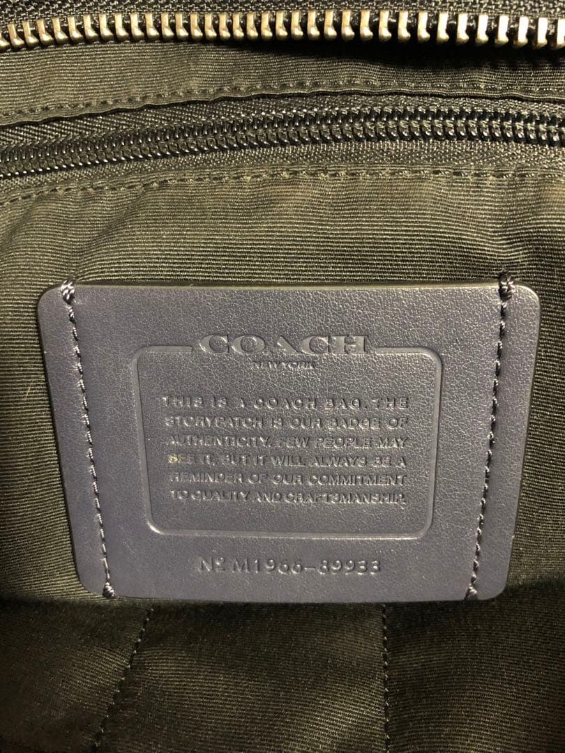 美品 COACHコーチ レザー トートバッグ ネイビー