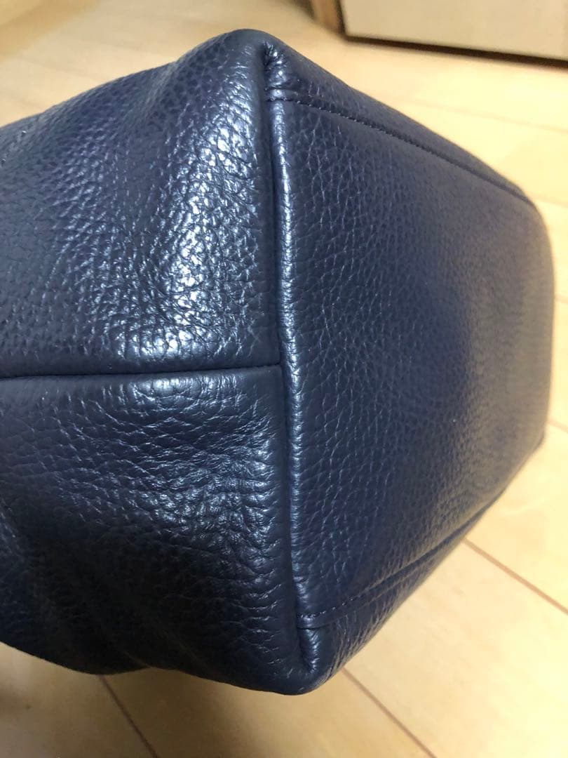 美品 COACHコーチ レザー トートバッグ ネイビー