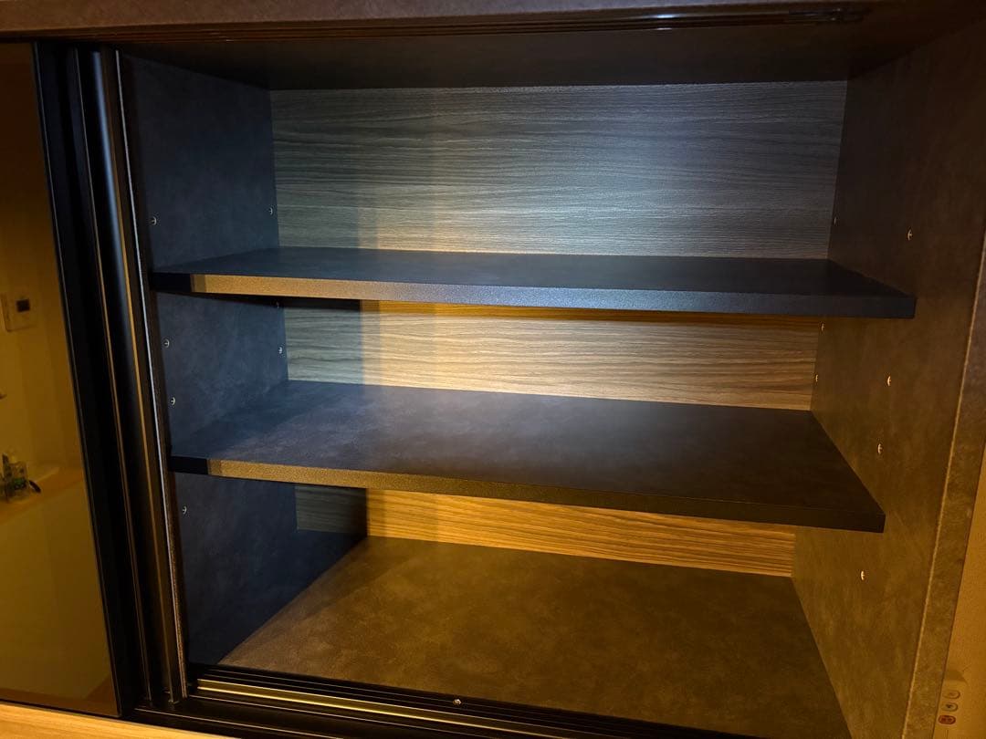 【送料込み】ダークグレー キッチンボード 美品 松田家具 ガバーナ140
