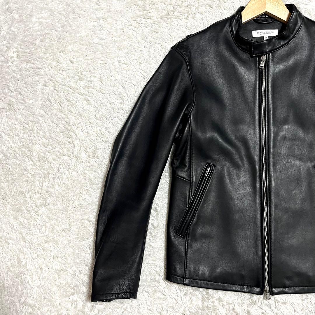 ✨美品✨ビューティーアンドユース レザージャケット ラムレザー 羊革 Mサイズ