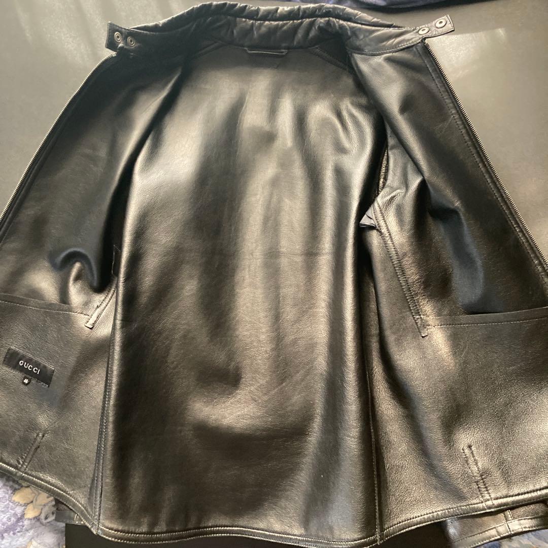 ☆GUCCI☆グッチ　レザージャケット　表記46（M相当）　真贋鑑定済み正規品