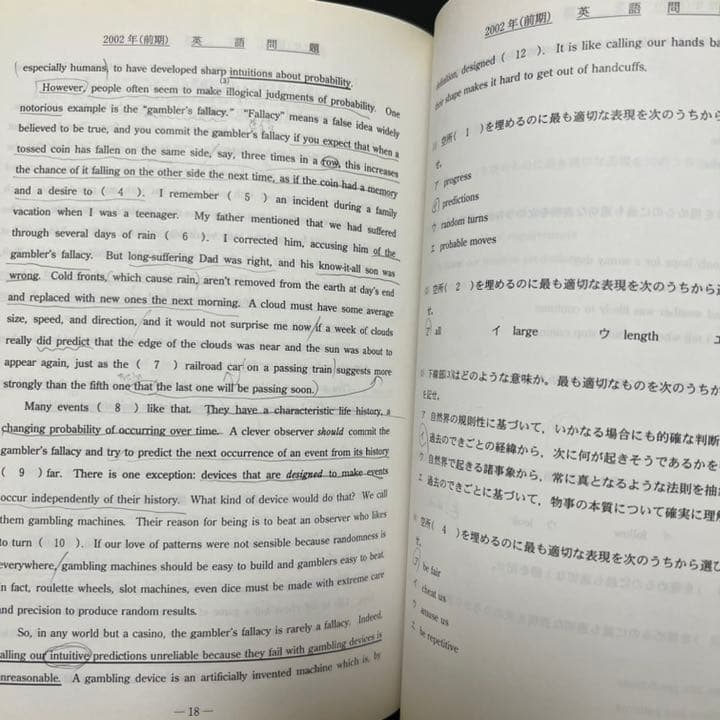 青本　東京大学　文科　前期日程　1989年～2018年　29年分　駿台予備学校