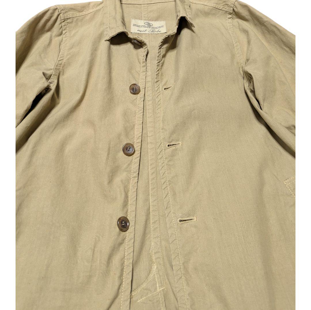 【美品】nest Robe 綿麻50/50 ナチュラルアウター ベージュ系フリー