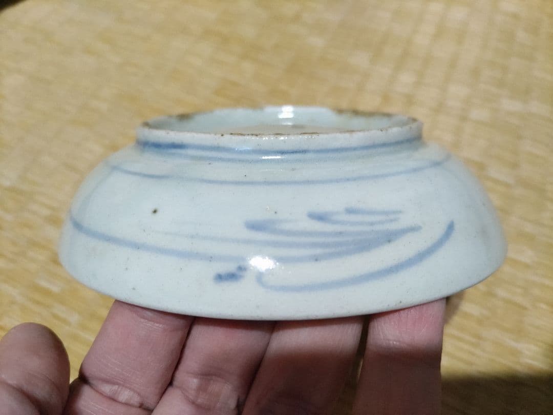古伊万里　藍九谷　染付　5寸皿　無傷