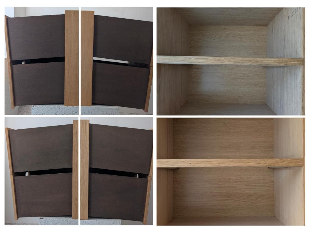 USED MUJI スタッキングチェスト 2個セット オーク材 引出 連結ピン付