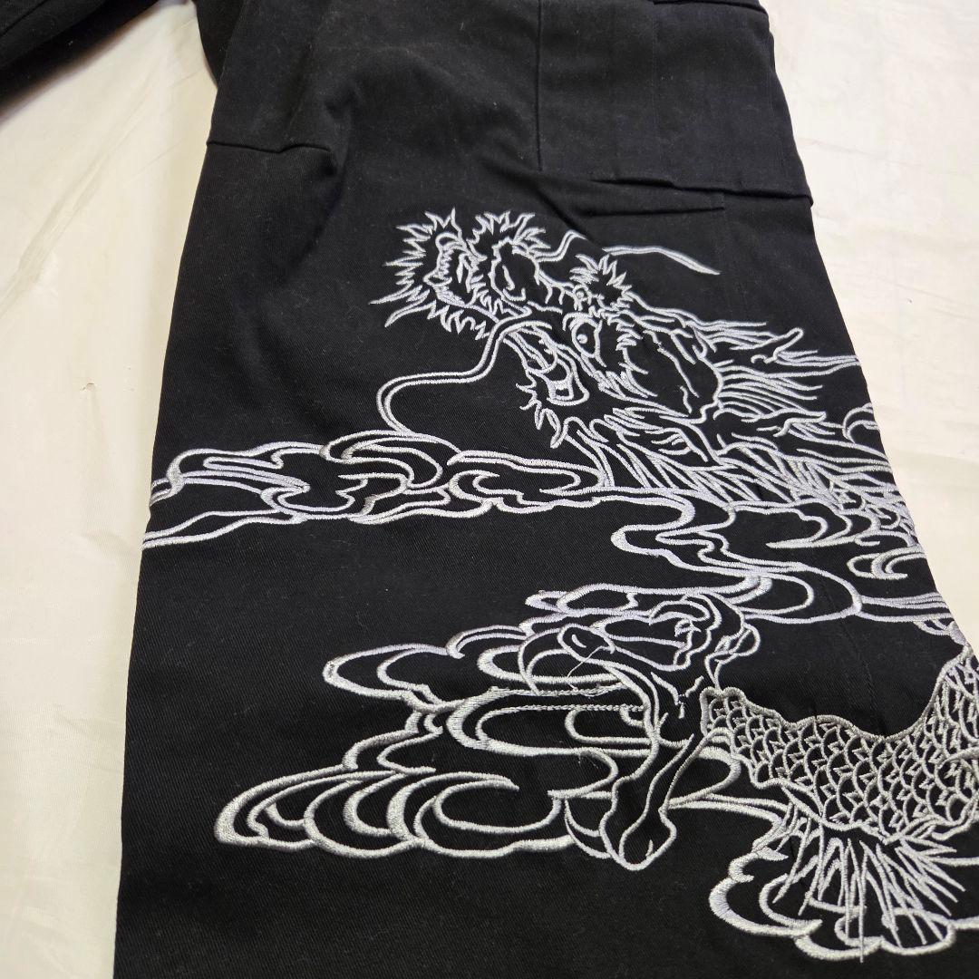未使用品　絡繰魂　龍　刺繍　カーゴパンツ　黒　XXL サイズ