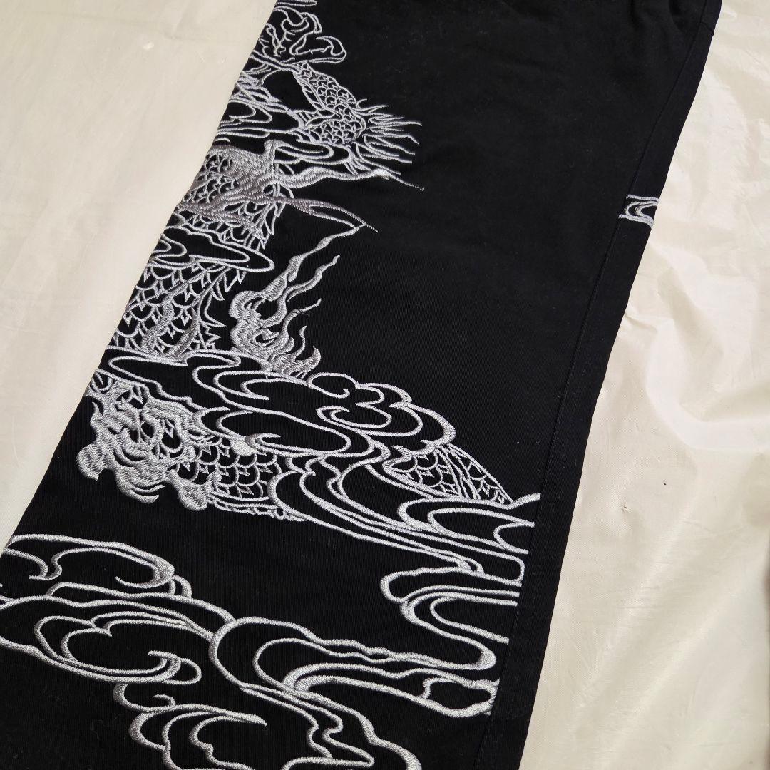 未使用品　絡繰魂　龍　刺繍　カーゴパンツ　黒　XXL サイズ