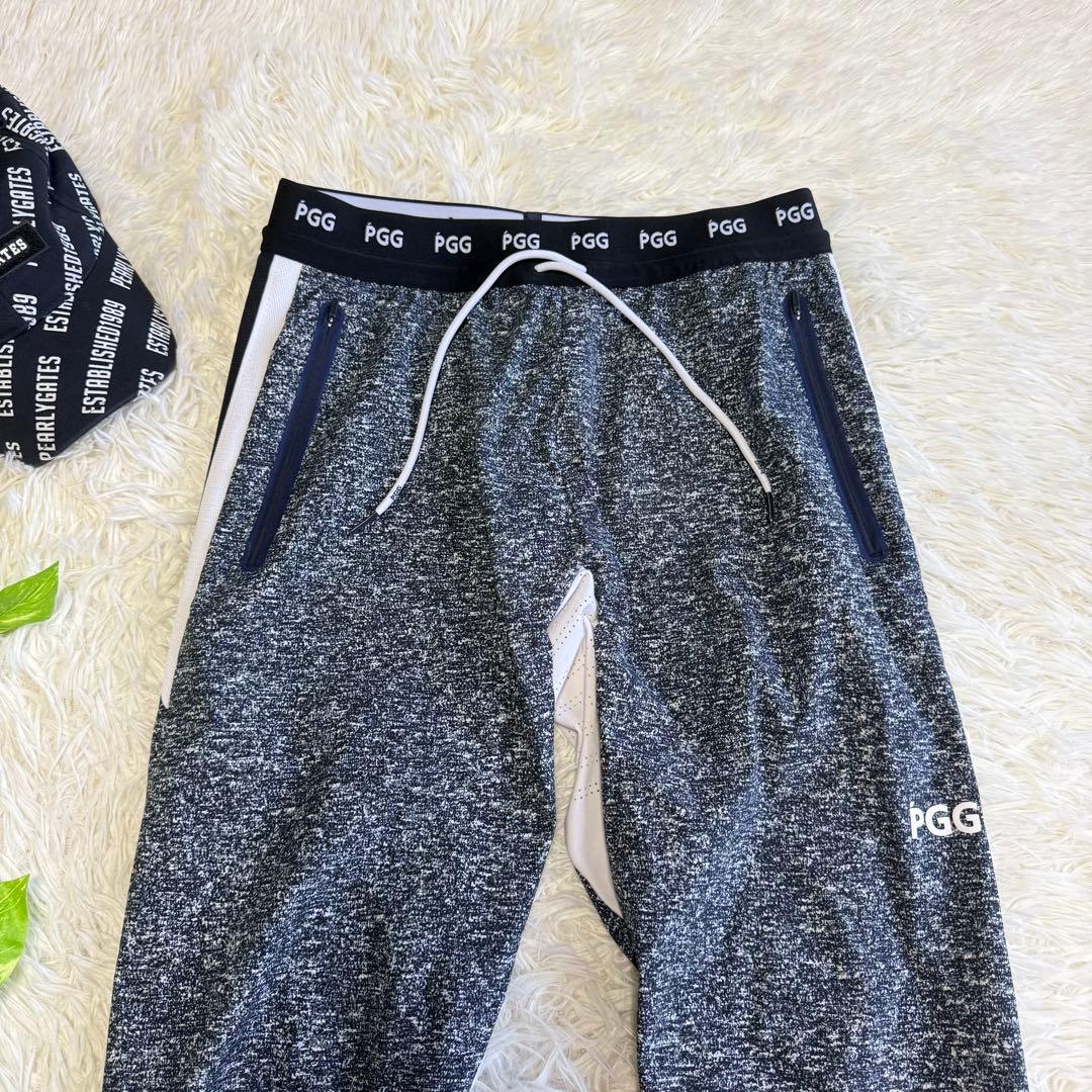 【PGG】美品 ストレッチパンツ 5サイズ メンズ メッシュ ホワイト