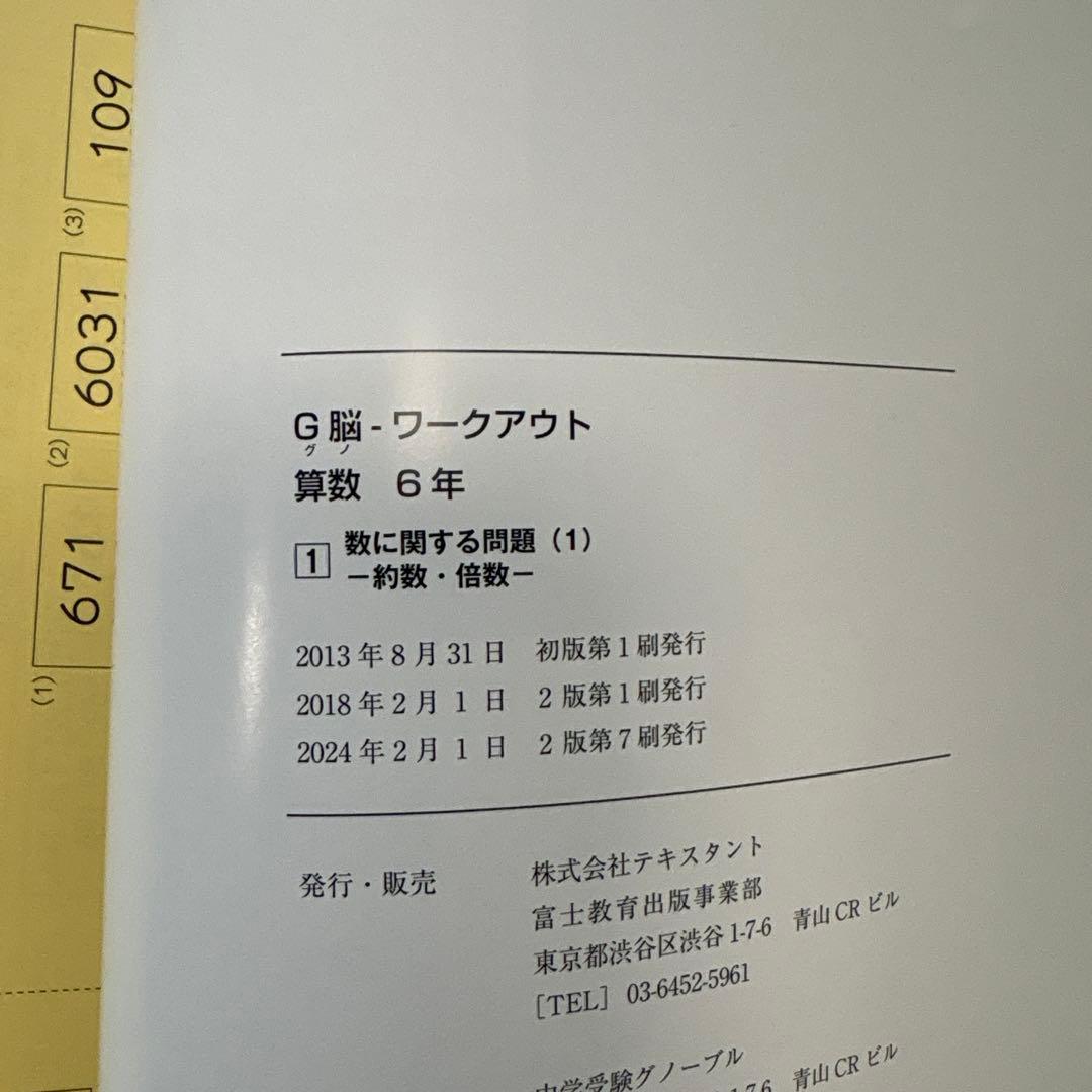 未使用 グノーブル　算数　6年　G脳　ワークアウト 全20冊