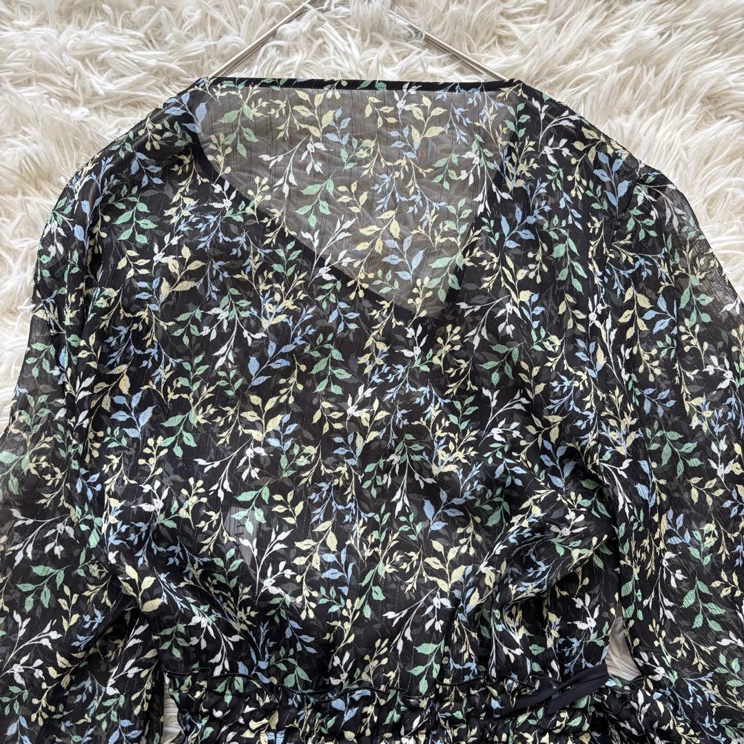 アナイ 定価51700円 楊柳リーフプリント ティアード ワンピース