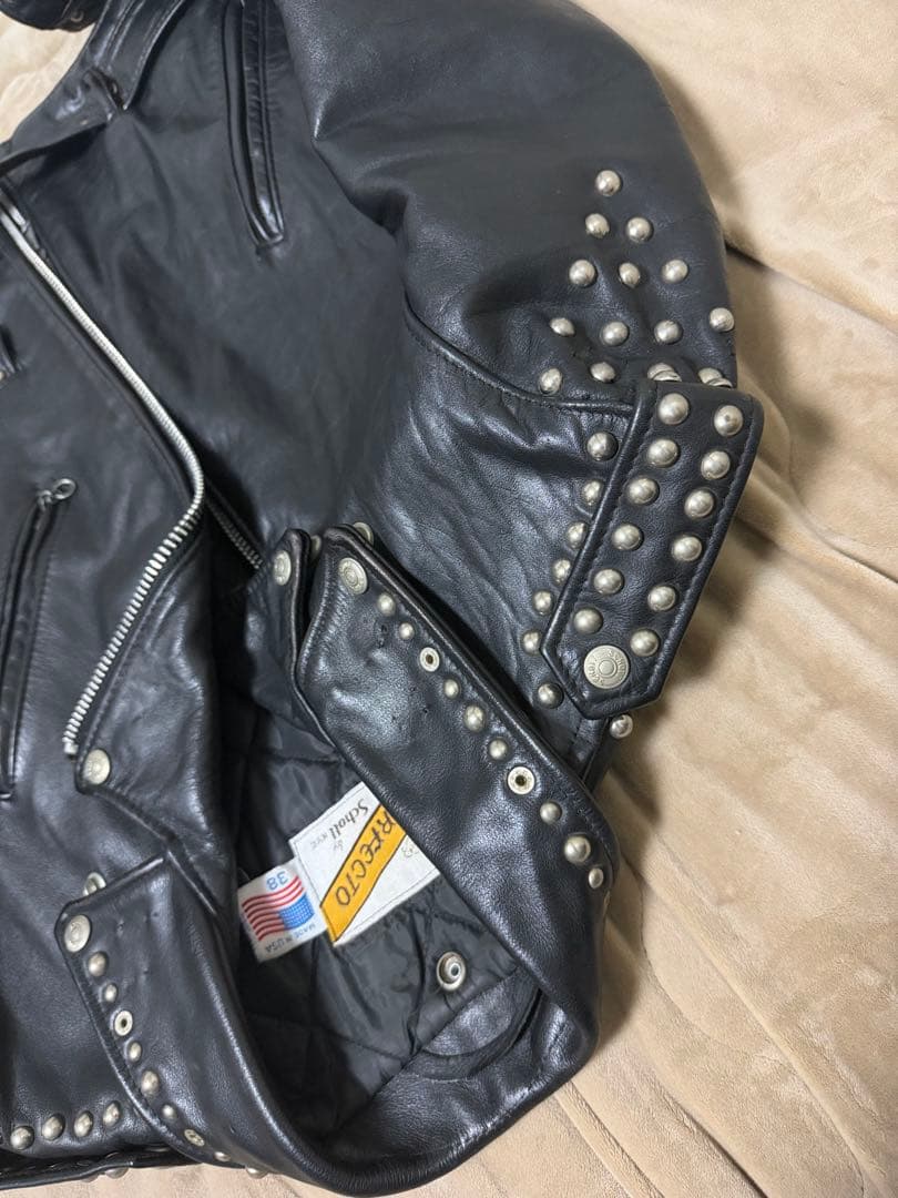 Schott USA製 スタッズ レザー ダブルライダースジャケット 牛革 限定