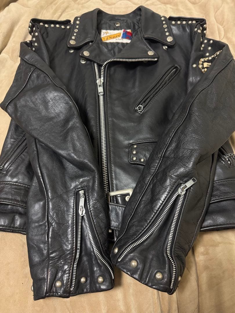 Schott USA製 スタッズ レザー ダブルライダースジャケット 牛革 限定