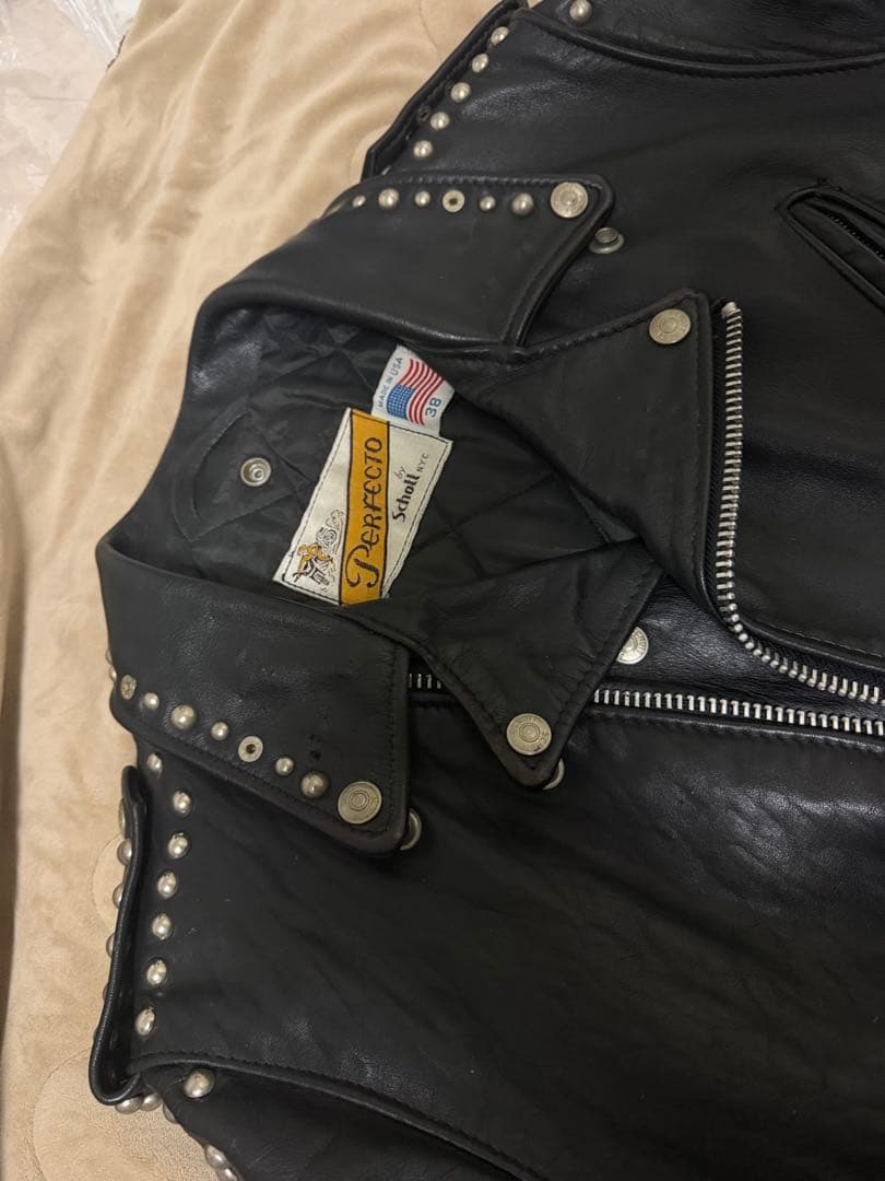 Schott USA製 スタッズ レザー ダブルライダースジャケット 牛革 限定