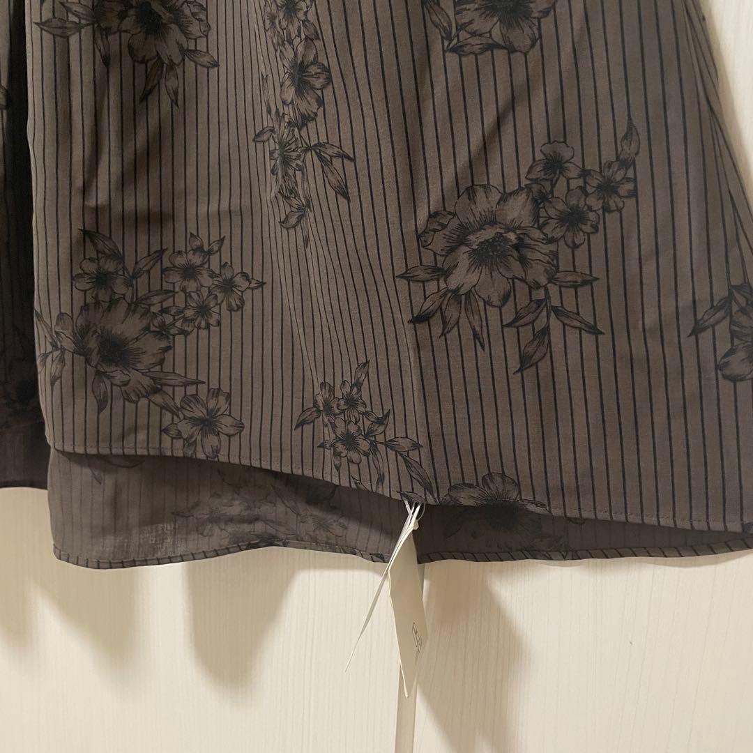 新品 IENA イエナ ストライプフラワースキッパーシャツワンピース M