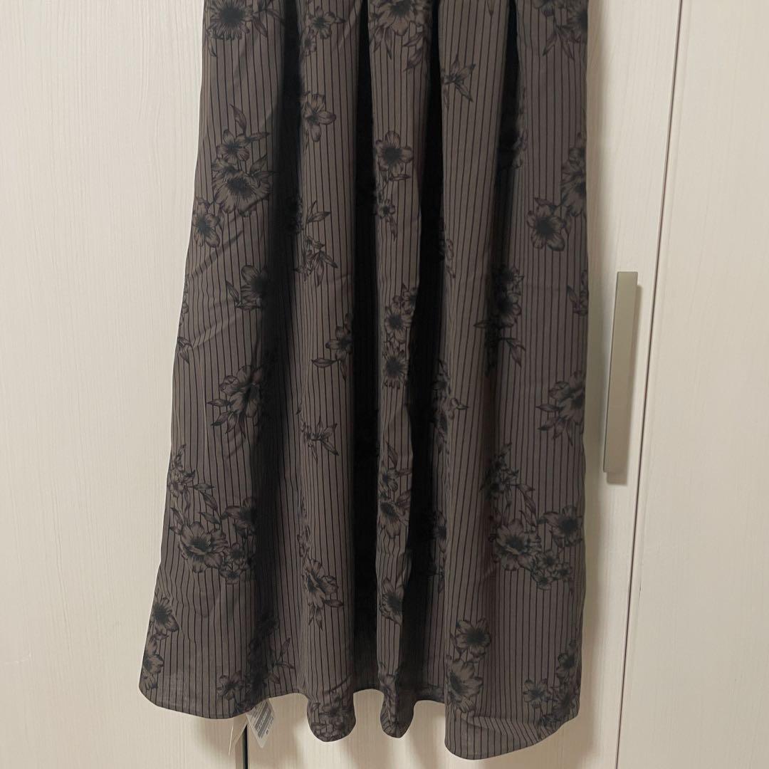 新品 IENA イエナ ストライプフラワースキッパーシャツワンピース M