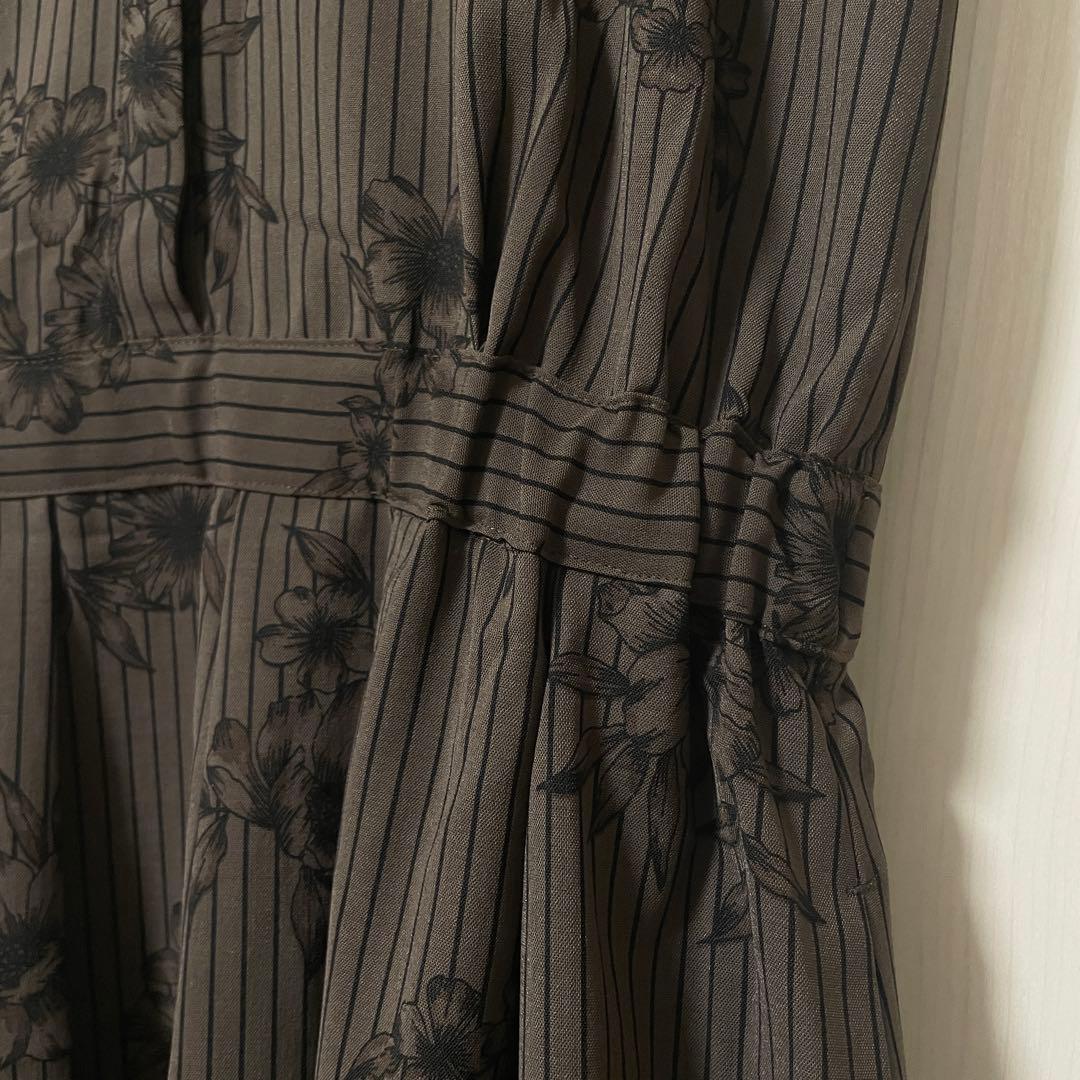 新品 IENA イエナ ストライプフラワースキッパーシャツワンピース M