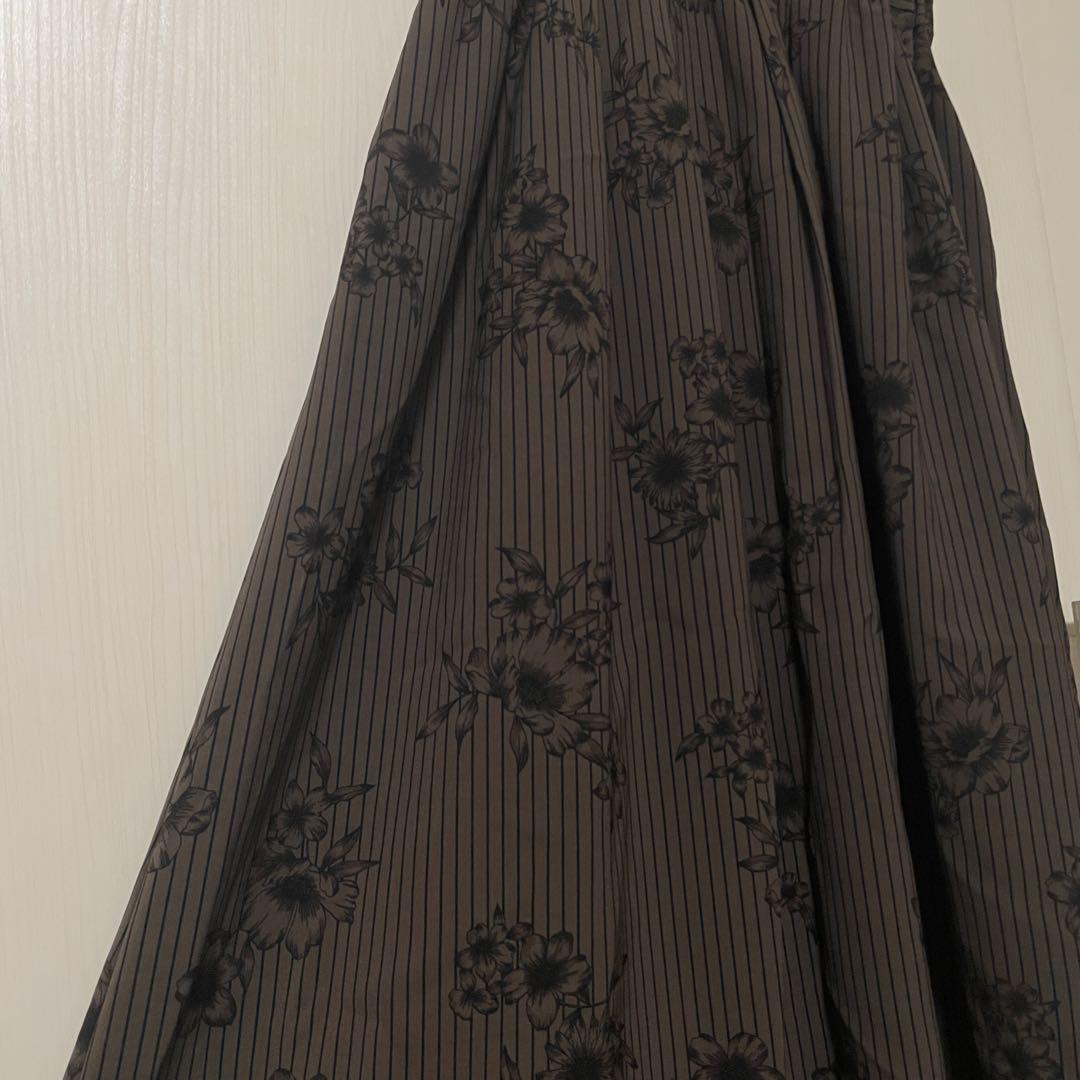 新品 IENA イエナ ストライプフラワースキッパーシャツワンピース M