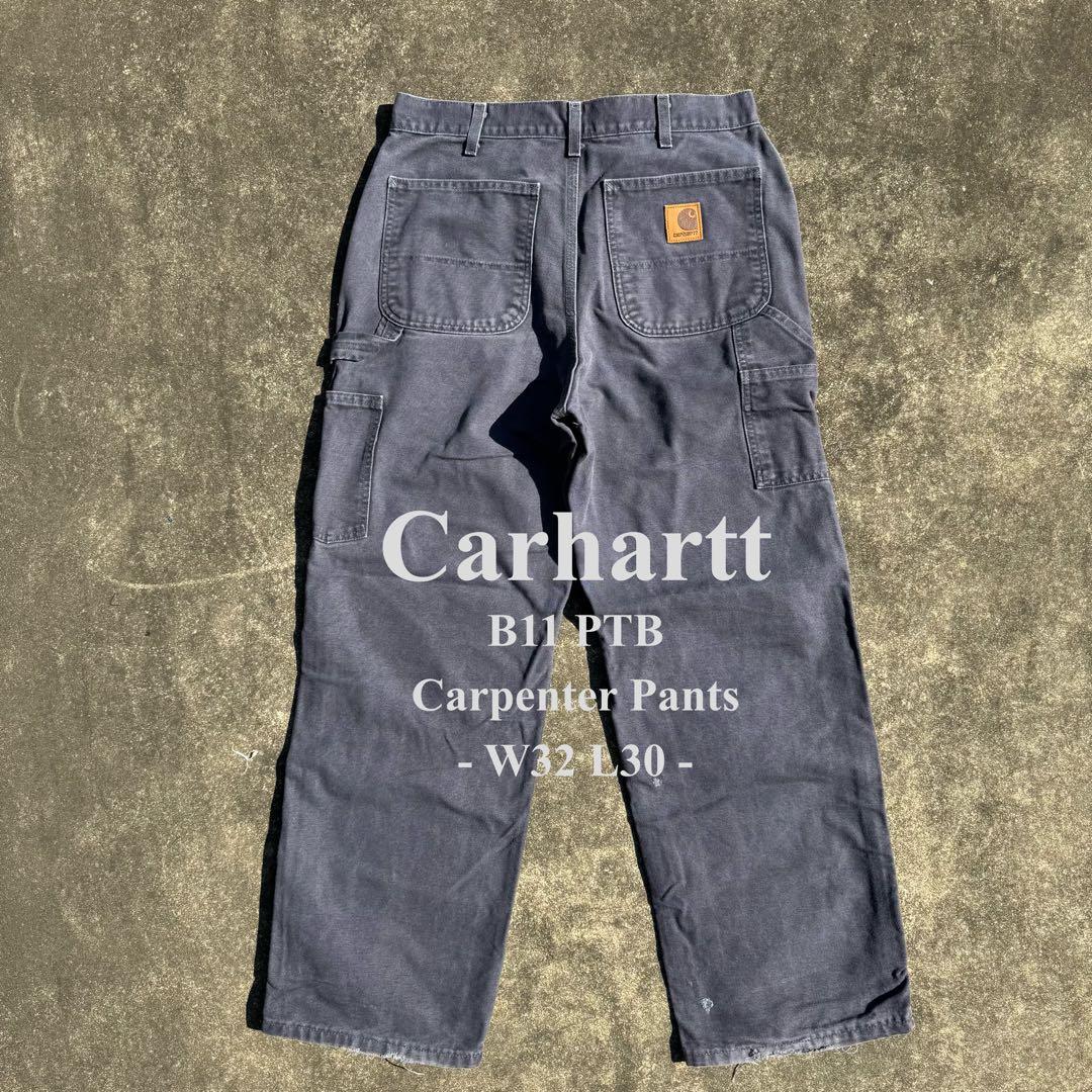 カーハート B11 ペトロールブルー ペインターパンツ W32L30 希少ナス紺