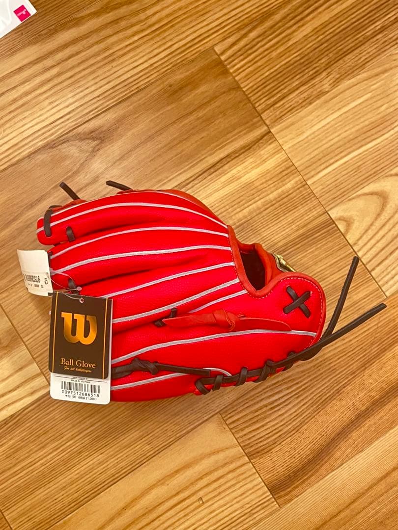 Wilson ジュニア用 野球グローブ 10.75インチ レッド
