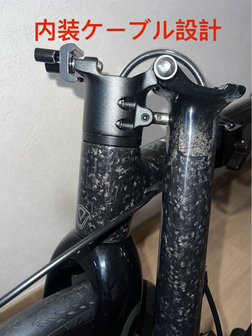 カーボンフレーム 電動変速 Brompton系 折りたたみ自転車 16インチ