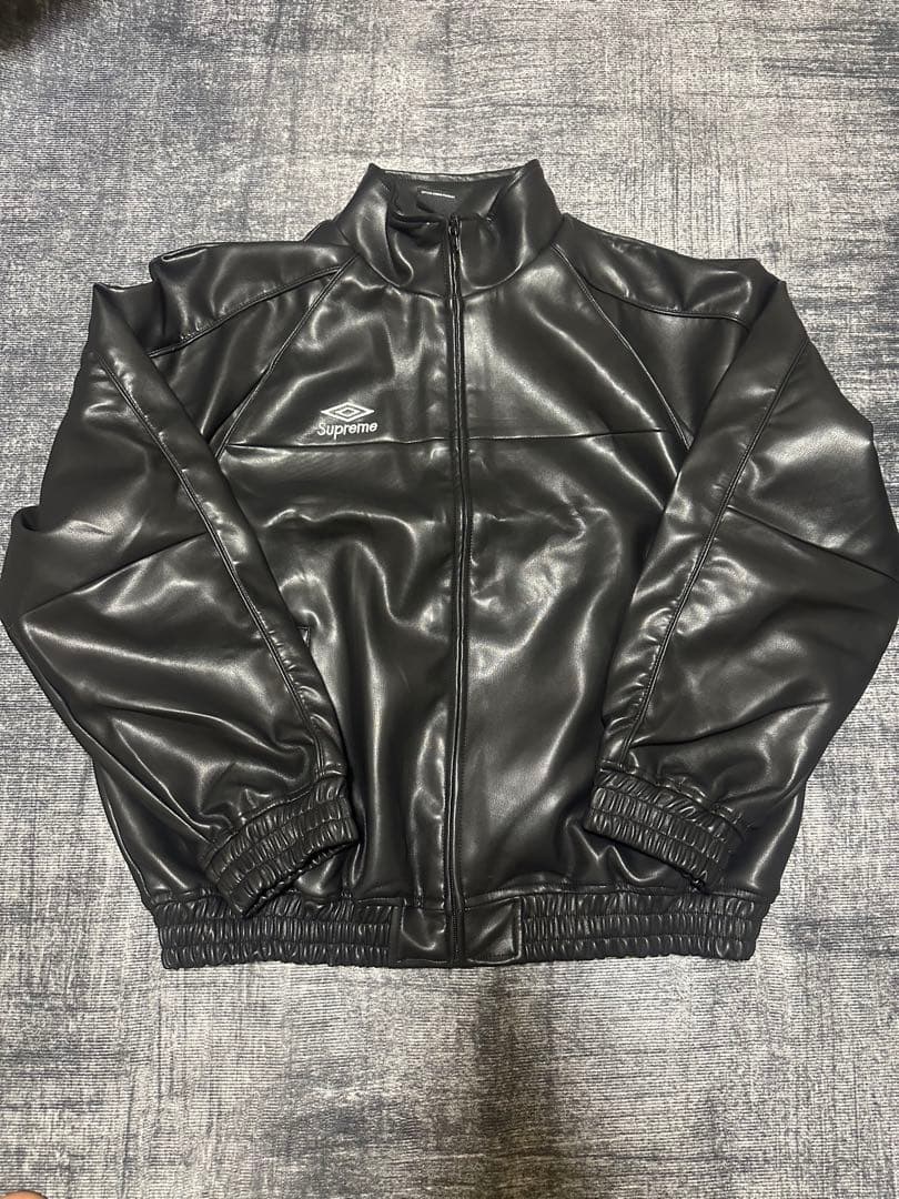 ジャケット・アウター SUPREME UMBRO Leather Track Jacket S