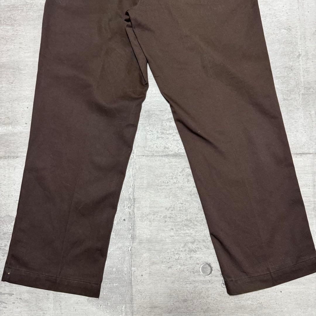 80s USA製 Dickies874 ブラウン チビタグ チノパン W38 茶