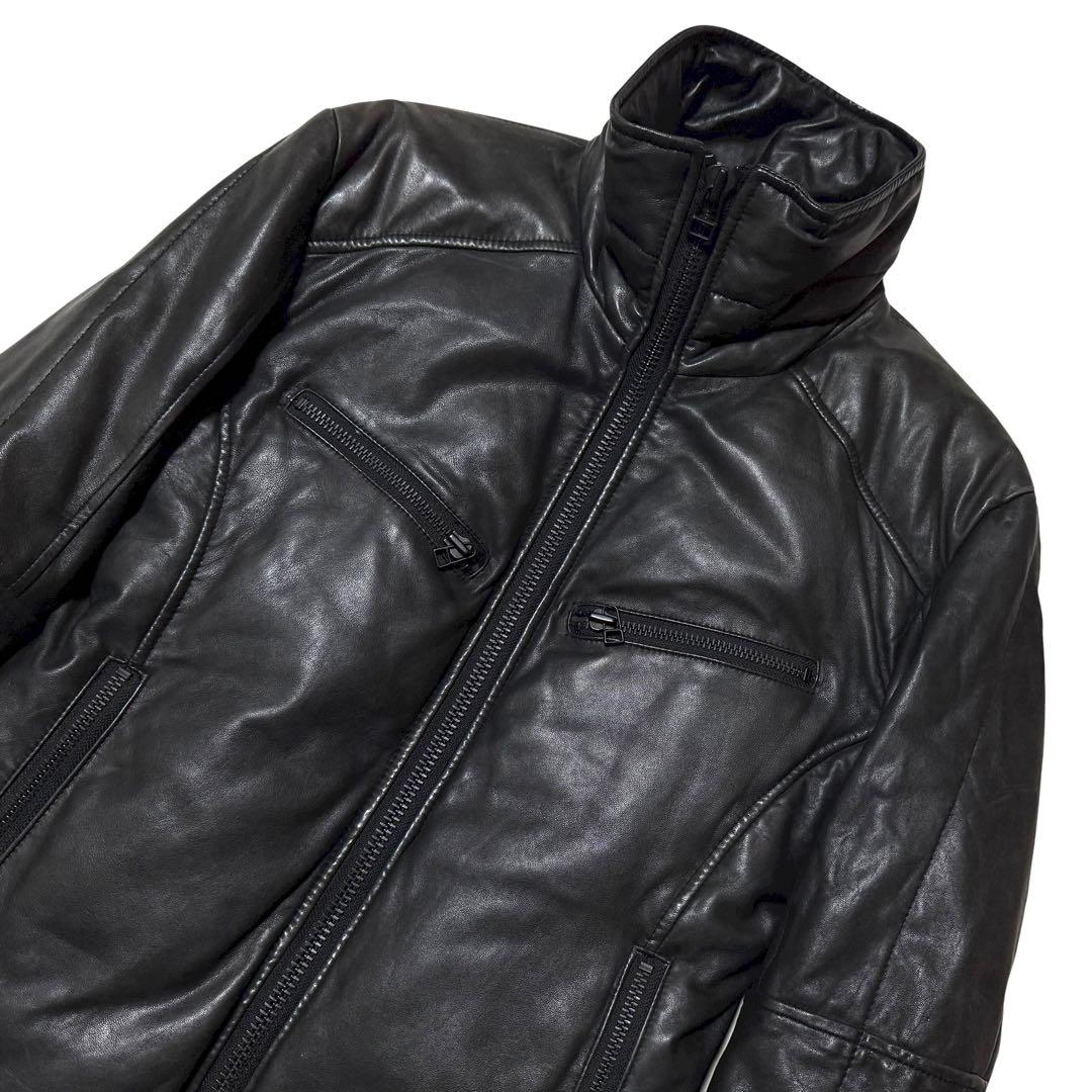 BUFFALO BOBS シープ レザー ダウン ジャケット ブルゾン 黒 2