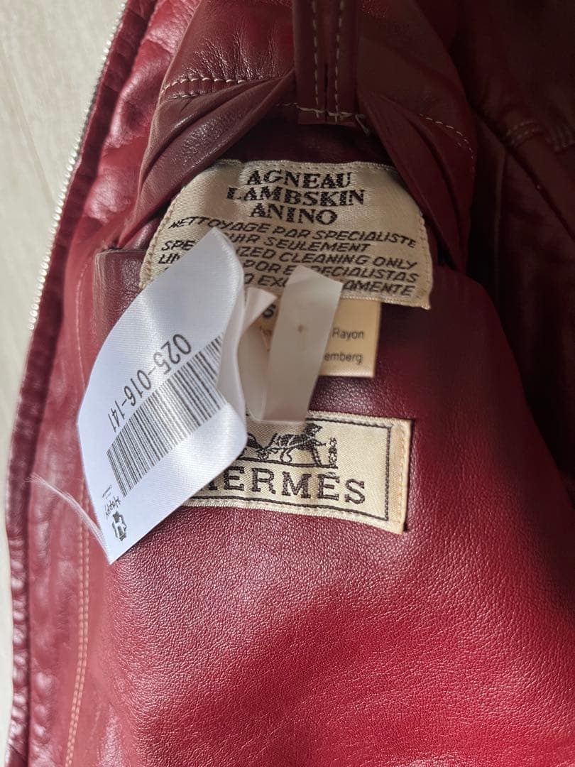 【価格相談歓迎】HERMES スペインラムレザージャケット